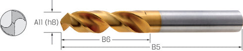 Spiralbohrer PREMUS, HSS-Co PU 500 118° TiN