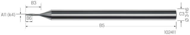 Kleinstbohrer MIKRON, VHM, 3 × A11