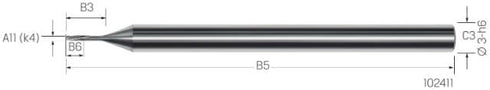 Kleinstbohrer MIKRON, VHM, 3 × A11