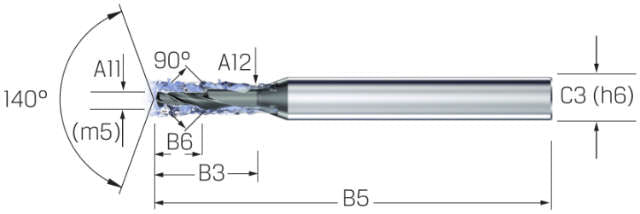 Kleinstbohrer MIKRON, VHM, CrazyDrill Pilot SST-Inox, 3 × A11, eXedur RIP, mit integrierter Kühlung