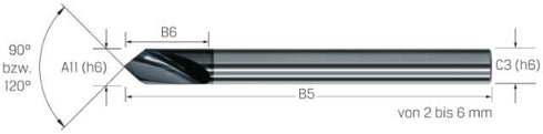 Kleinstbohrer MIKRON, VHM, 120°, eXedur RIP