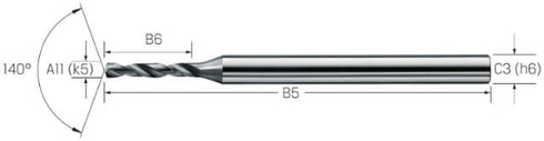 Micro drill MIKRON, solid carbide, 7 × A11, eXedur RIP
