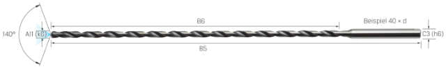 Kleinstbohrer MIKRON, VHM, 30 × A11, eXedur SL, mit Innenkühlung