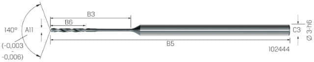 Kleinstbohrer MIKRON, VHM, 20 × A11, eXedur