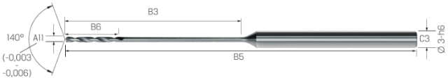 Kleinstbohrer MIKRON, VHM, 30 × A11, Titan