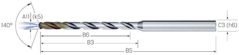 Micro drill MIKRON, MIKRON TOOL, CrazyDrill Cool SST-Inox, 15 × A11, eXedur SNP, with internal cooling