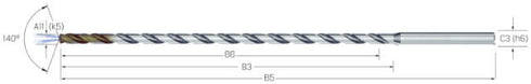 Micro Drill VHM MIKRON, MIKRON TOOL, CrazyDrill Cool SST-Inox, 30 × A11, eXedur SNP, with internal cooling