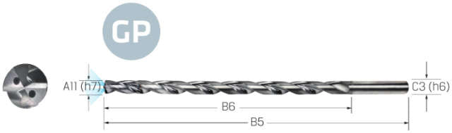 Hochleistungsbohrer VHM PREMUS GP, GP, 15 × A11, TiAlN, HA