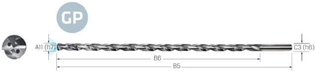 Hochleistungsbohrer VHM PREMUS GP, GP, 30 × A11, TiAlN, HA