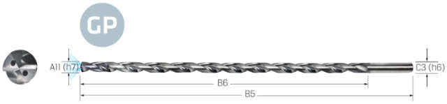 Hochleistungsbohrer VHM PREMUS GP, GP, 30 × A11, TiAlN, HA