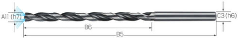 High-performance drill PREMUS, solid carbide shank form HA type INOX 12 × A11 internal cooling