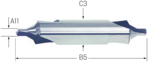 Zentrierbohrer PREMUS, HSS 60° mit Schutzsenkung Form B