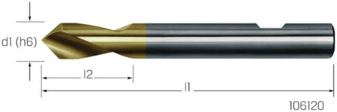 NC-Anbohrer PREMUS, HSS-Co 90° TiN