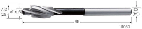 Flachsenker PREMUS, HSS Durchgangsloch mittel