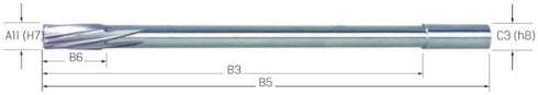 Maschinen-Reibahle PREMUS, HSS-Co lang