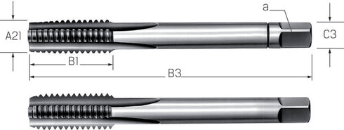 Hand tap PRETEC, HSS metric fine