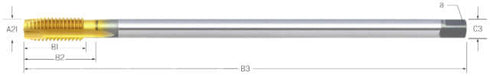 Maschinengewindebohrer PREMUS, metrisch,<br/>HSSE-V3, TiN, extra lang