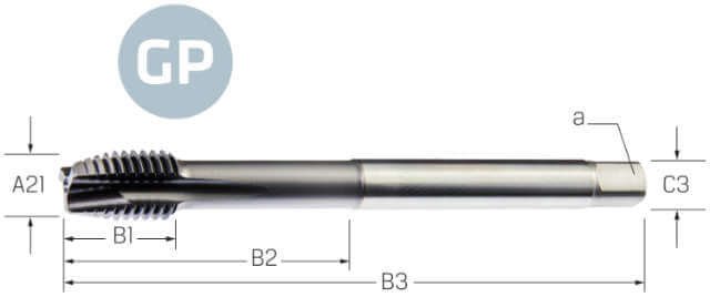 Maschinengewindebohrer PREMUS GP, metrisch, HSS-E PM, Hardlube, 6GX
