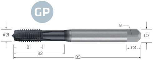 Maschinengewindebohrer PREMUS GP, metrisch, 3 × A21