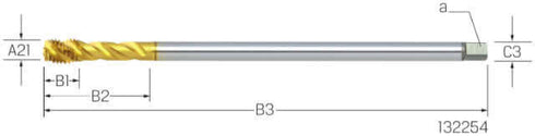 Maschinengewindebohrer PREMUS, metrisch,<br/>HSSE-V3,<br/>TiN, extra lang