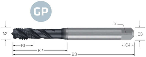 Maschinengewindebohrer PREMUS GP, metrisch, 2,5 × A21