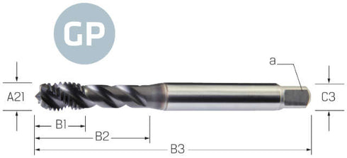 Maschinengewindebohrer PREMUS GP, metrisch, HSS-E PM, Hardlube