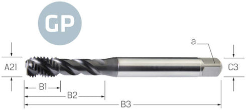 Maschinengewindebohrer PREMUS GP, metrisch, HSS-E PM, Hardlube