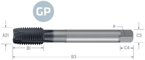 Maschinengewindebohrer PREMUS GP, metrisch-fein, 3 × A21