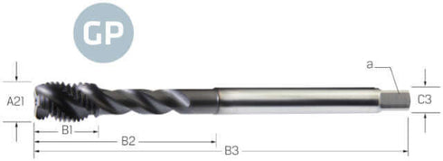 Maschinengewindebohrer PREMUS GP, metrisch-fein, HSS-E PM, Hardlube