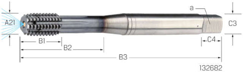 Maschinengewindeformer PREMUS, HSSE-Co8, TiCN, mit Schmiernut, IKZ