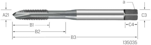 Maschinengewindebohrer PREMUS, HSSE-V3 vaporisiert 6G