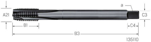 Maschinengewindebohrer PRETEC, HSS-Co dampfangelassen