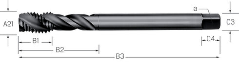 Maschinengewindebohrer PRETEC, HSS-Co RSP35 dampfangelassen