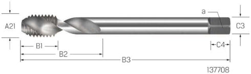 Maschinengewindebohrer PREMUS, HSS-Co RSP45 blank