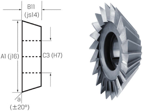 Winkelstirnfräser PREMUS, HSS Typ H 45°