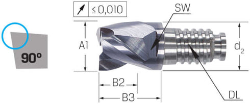 Zylinderfräser HAIMER, Duo Lock, Basic, 0,75 × A1