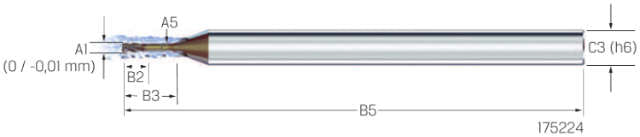 Kleinstfräser VHM MIKRON, CrazyMill Cool Micro, 5 × A1, eXedur SNP