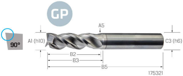 Schaftfräser VHM PREMUS GP, GP, lang, beschichtet, HA
