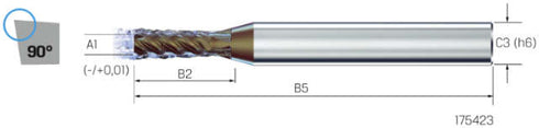 Schaftfräser VHM IK MIKRON, CrazyMill Cool, zylindrisch, Typ M-3 × A1, eXedur SNP