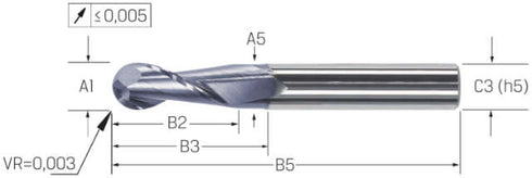 Vollradiusfräser VHM HAIMER, Power, HA,<br/>beschichtet