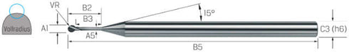 Radius-Entgratfräser VHM MIKRON, 4 × A1, eXedur RI