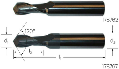 Multifunktionsfräser PREMUS, 120°, kurz,<br/>ALCRONA