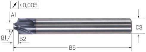 Viertelkreisfräser HAIMER, Power, Radius, beschichtet
