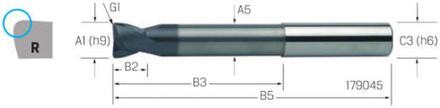 Torusfräser PREMUS, lang,<br/>TRIPLECUT