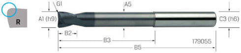 Torusfräser PREMUS, extra lang,<br/>TRIPLECUT
