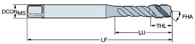 CoroTap™ 300 spiralgenuteter Gewindebohrer mit Schälanschnitt SANDVIK, T300-XM100DF-5/16 C145