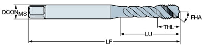 CoroTap™ 300 spiralgenuteter Gewindebohrer mit Schälanschnitt SANDVIK, T300-XM100DA-M6 C110