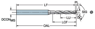 CoroDrill® 862-GM Vollhartmetall-Mikrobohrer SANDVIK, 862.1-1900-228A0-GM X1DU