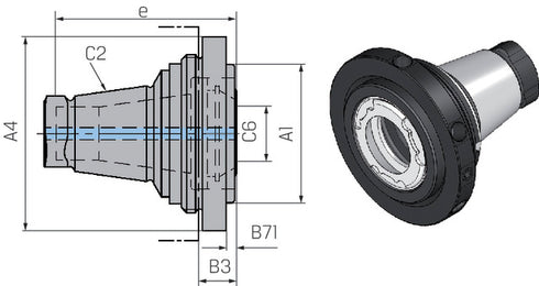 Werkzeugadapter WTO, extra kurz