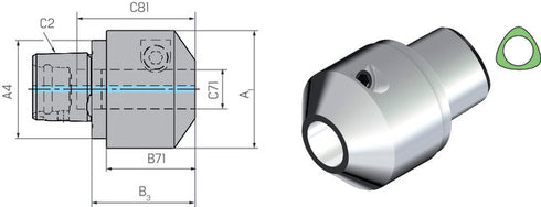 Werkzeugadapter WTO, Hydrodehnadapter, kurz, ohne Greiferrille
